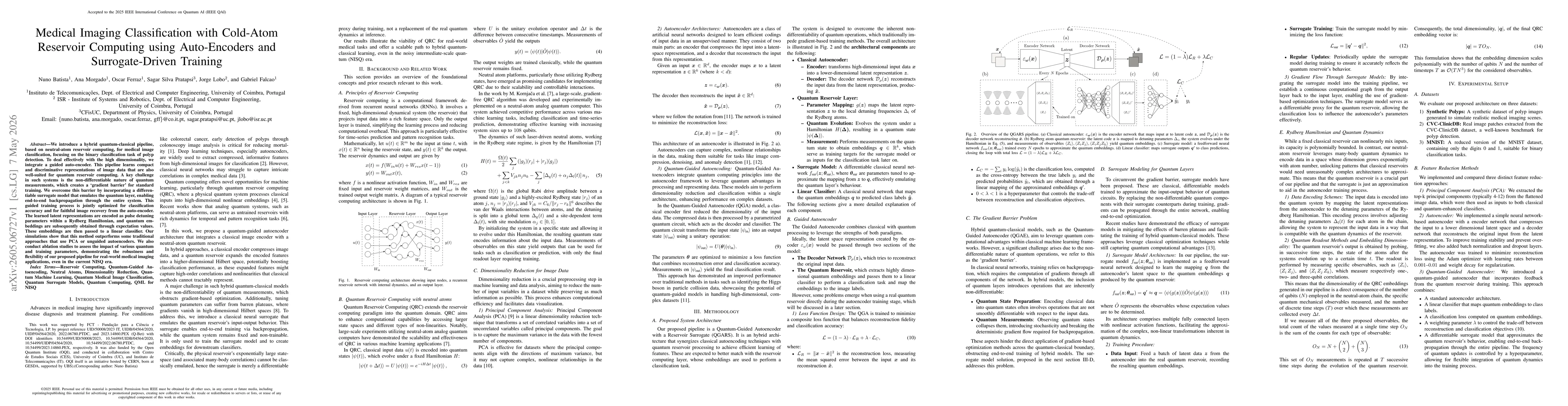 Thumbnail for Medical Imaging Classification with Cold-Atom Reservoir Computing using Auto-Encoders and Surrogate-Driven Training