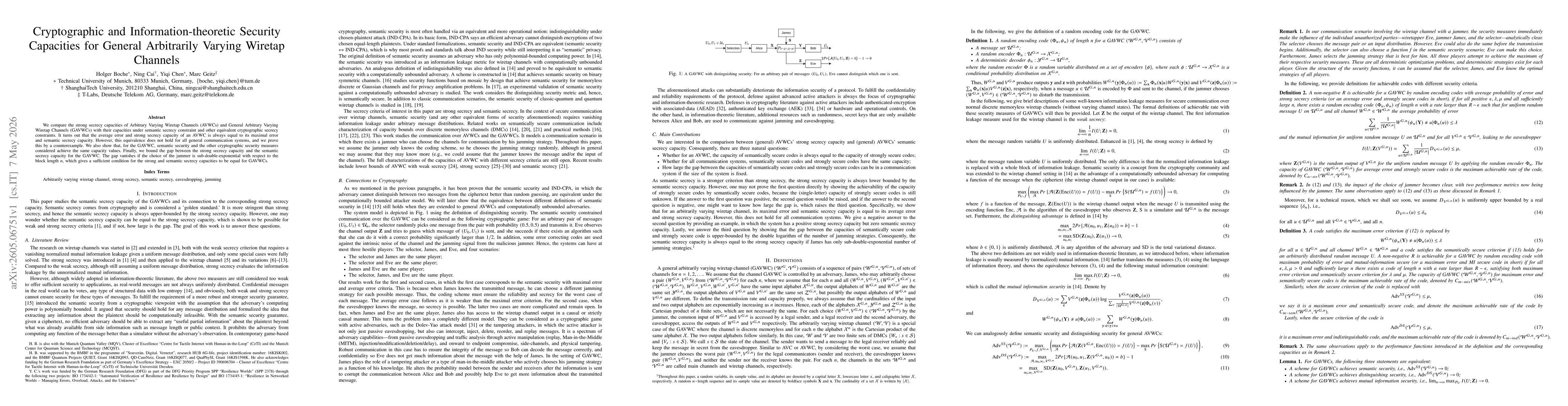 Thumbnail for Cryptographic and Information-theoretic Security Capacities for General Arbitrarily Varying Wiretap Channels