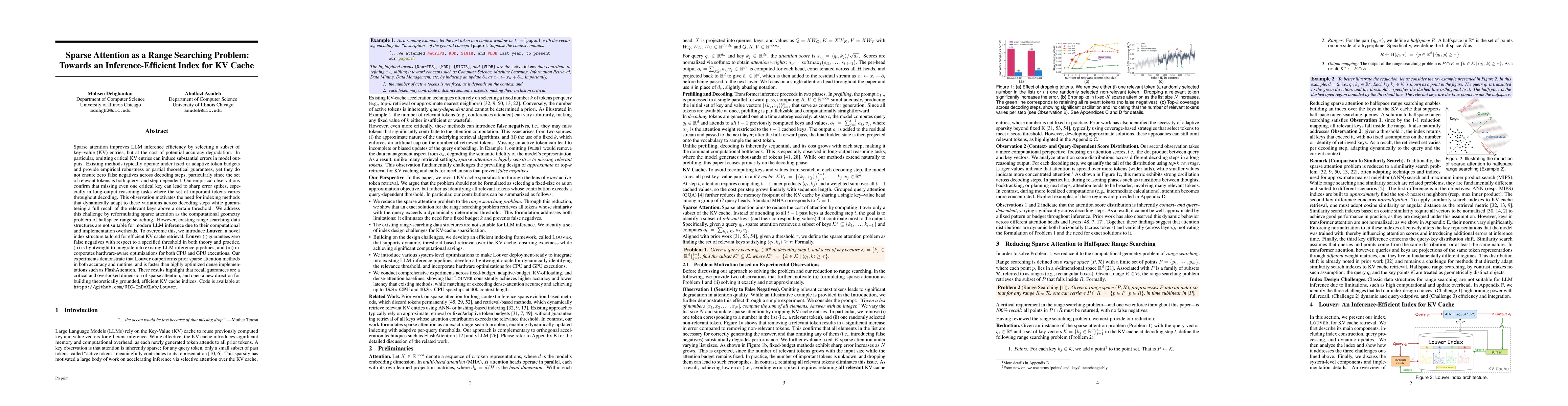 Thumbnail for Sparse Attention as a Range Searching Problem: Towards an Inference-Efficient Index for KV Cache