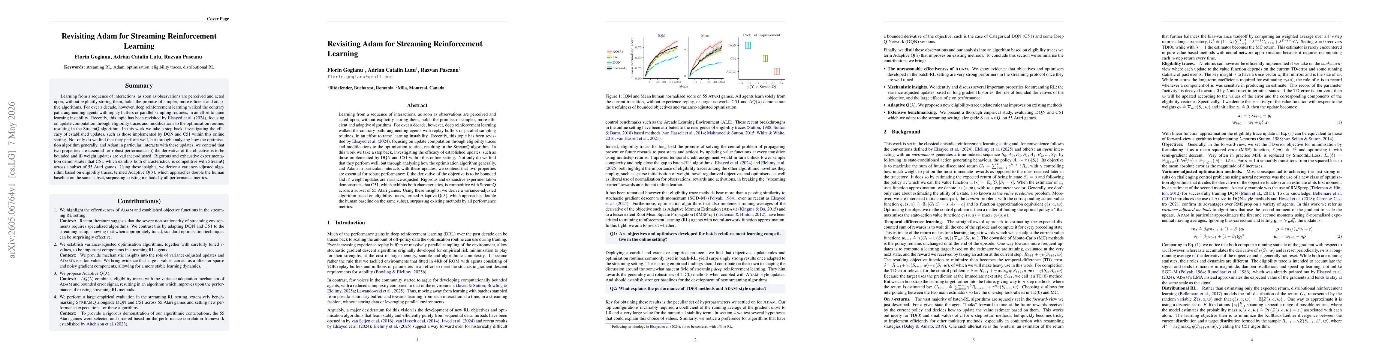 Thumbnail for Revisiting Adam for Streaming Reinforcement Learning