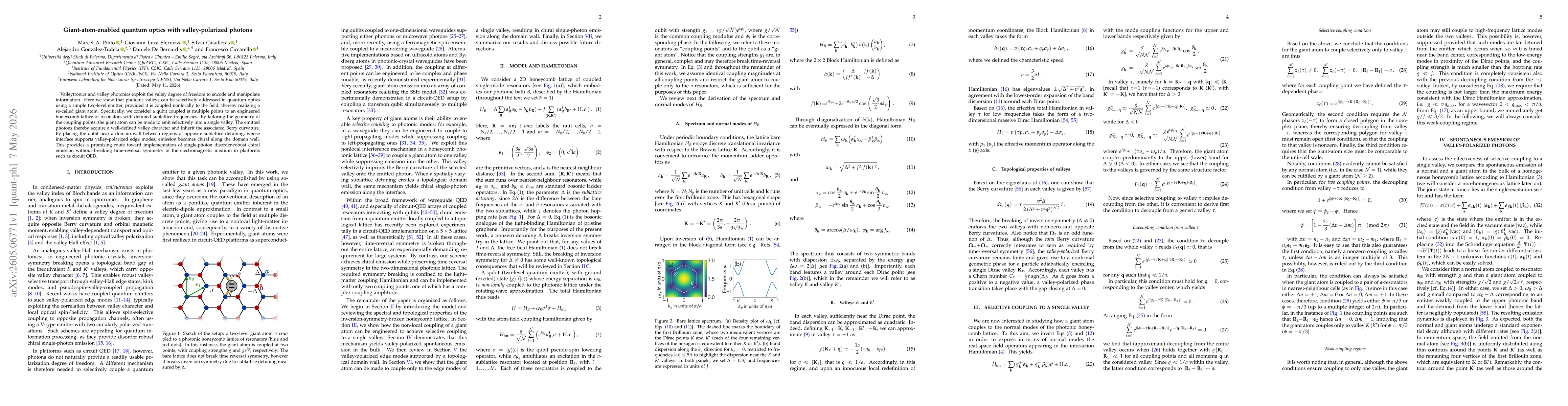 Thumbnail for Giant-atom-enabled quantum optics with valley-polarized photons