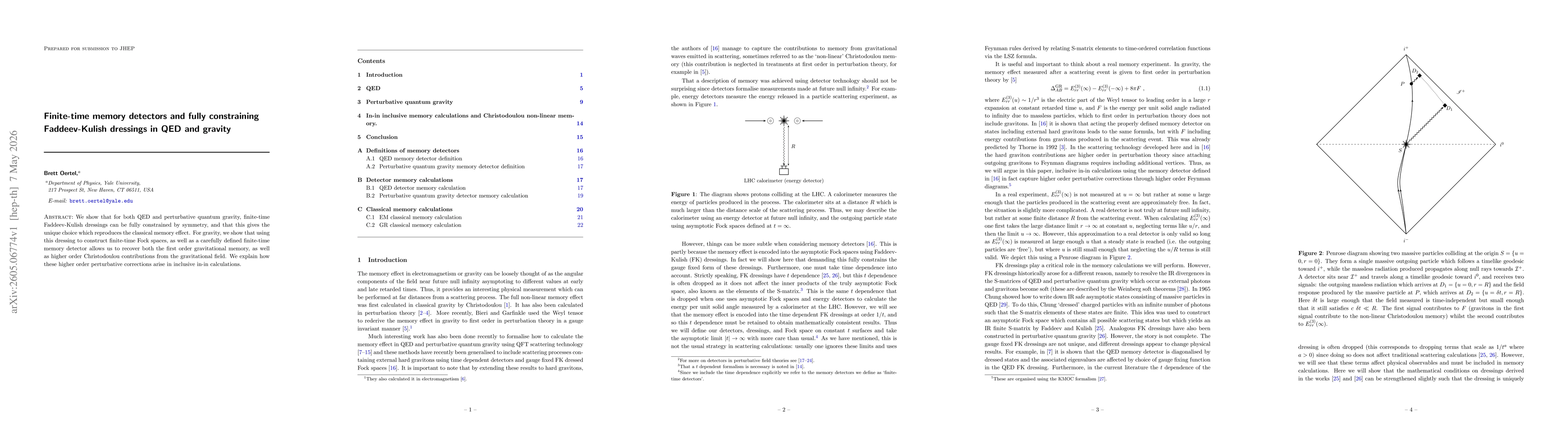 Thumbnail for Finite-time memory detectors and fully constraining Faddeev-Kulish dressings in QED and gravity