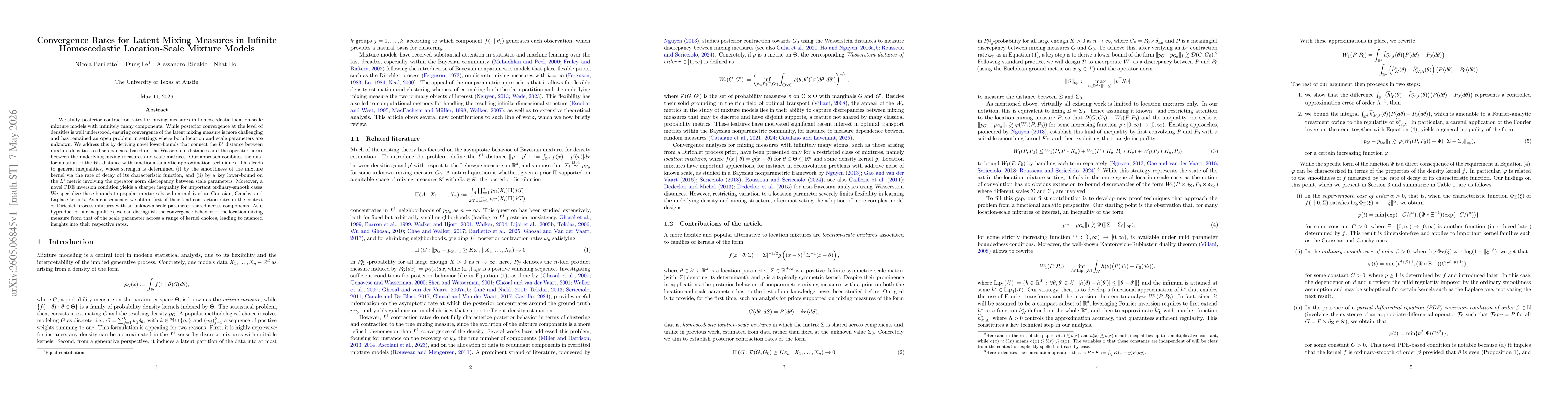 Thumbnail for Convergence Rates for Latent Mixing Measures in Infinite Homoscedastic Location-Scale Mixture Models
