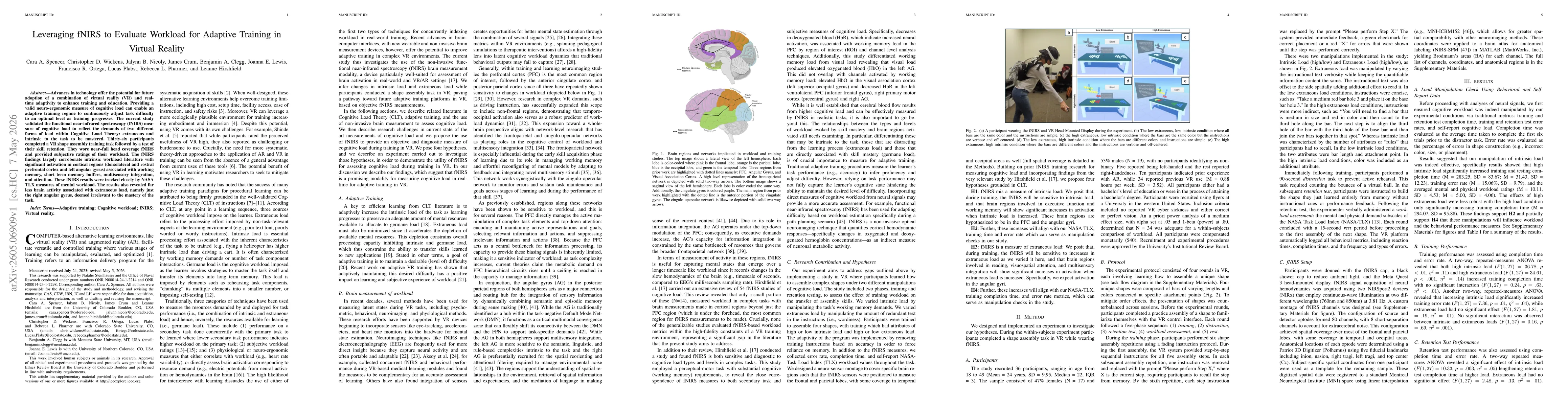 Thumbnail for Leveraging fNIRS to Evaluate Workload for Adaptive Training in Virtual Reality