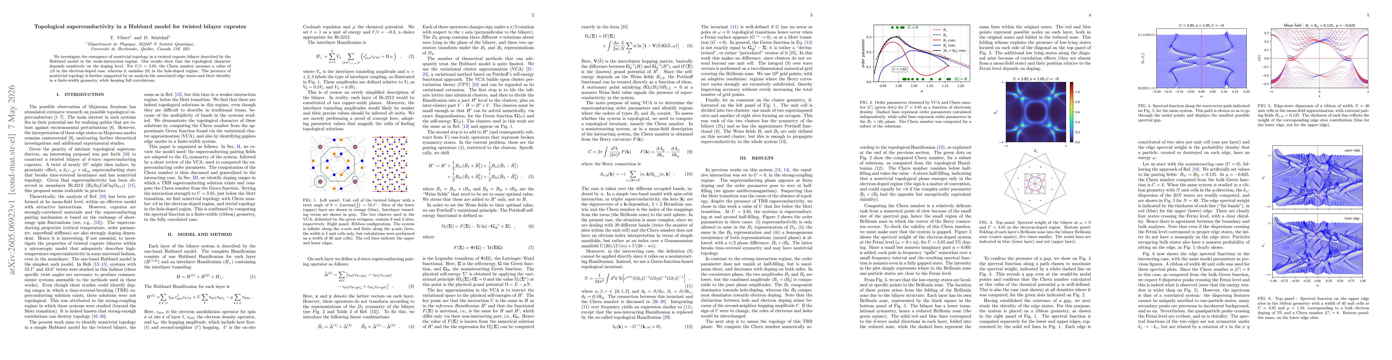 Thumbnail for Topological superconductivity in a Hubbard model for twisted bilayer cuprates