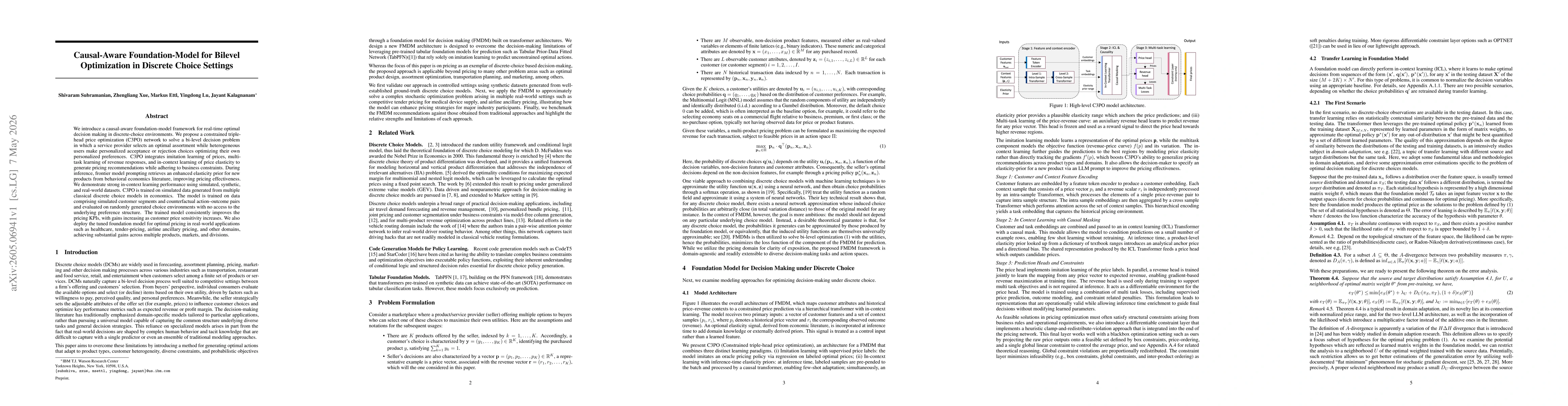 Thumbnail for Causal-Aware Foundation-Model for Bilevel Optimization in Discrete Choice Settings