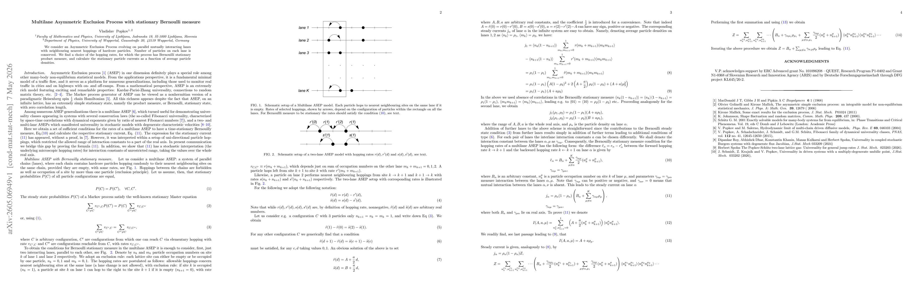 Thumbnail for Multilane Asymmetric Exclusion Process with stationary Bernoulli measure