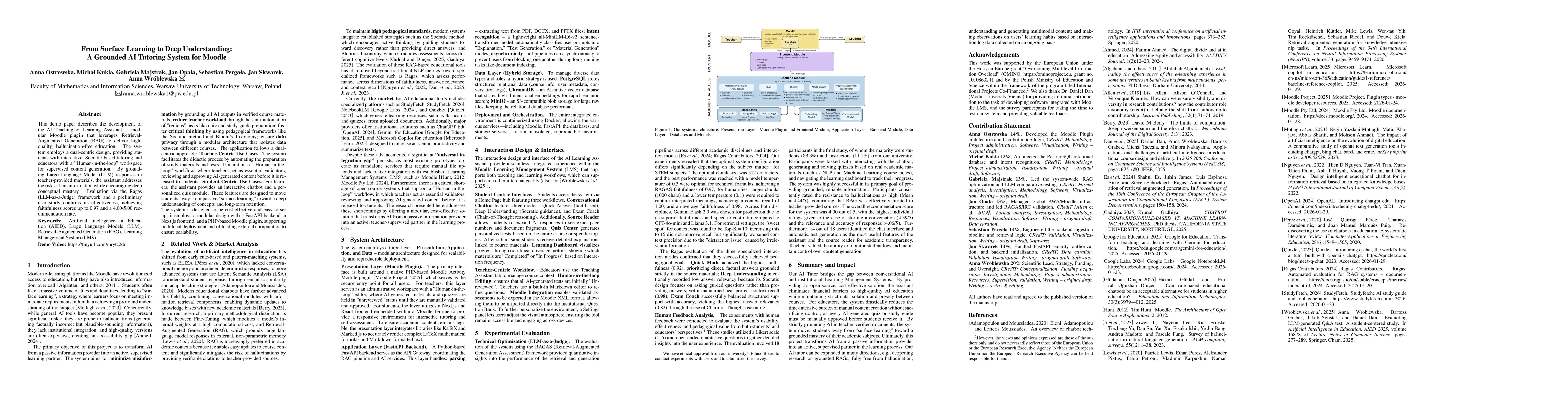 Thumbnail for From Surface Learning to Deep Understanding: A Grounded AI Tutoring System for Moodle