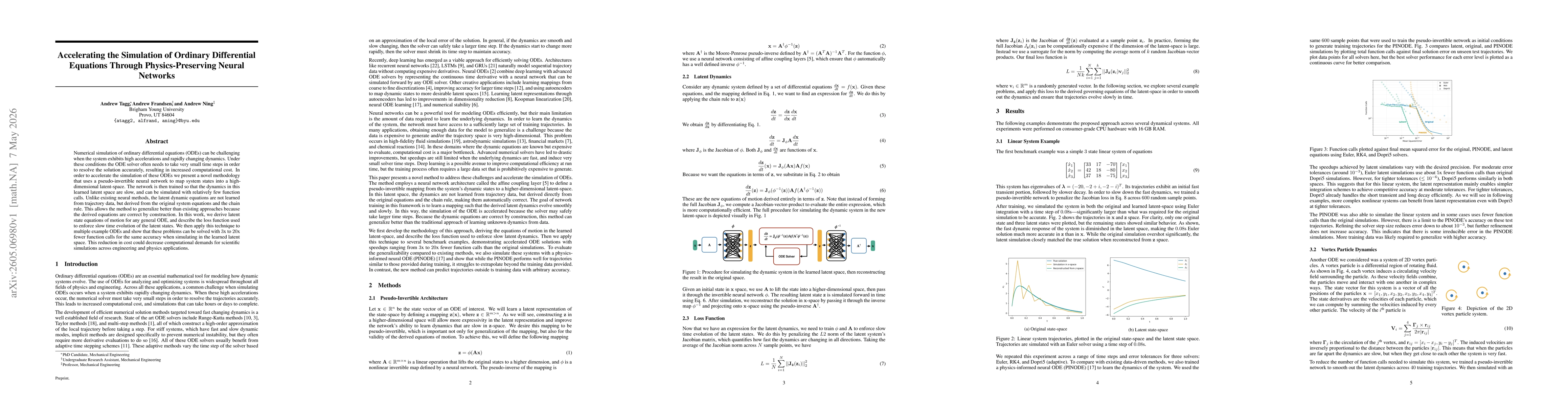 Thumbnail for Accelerating the Simulation of Ordinary Differential Equations Through Physics-Preserving Neural Networks