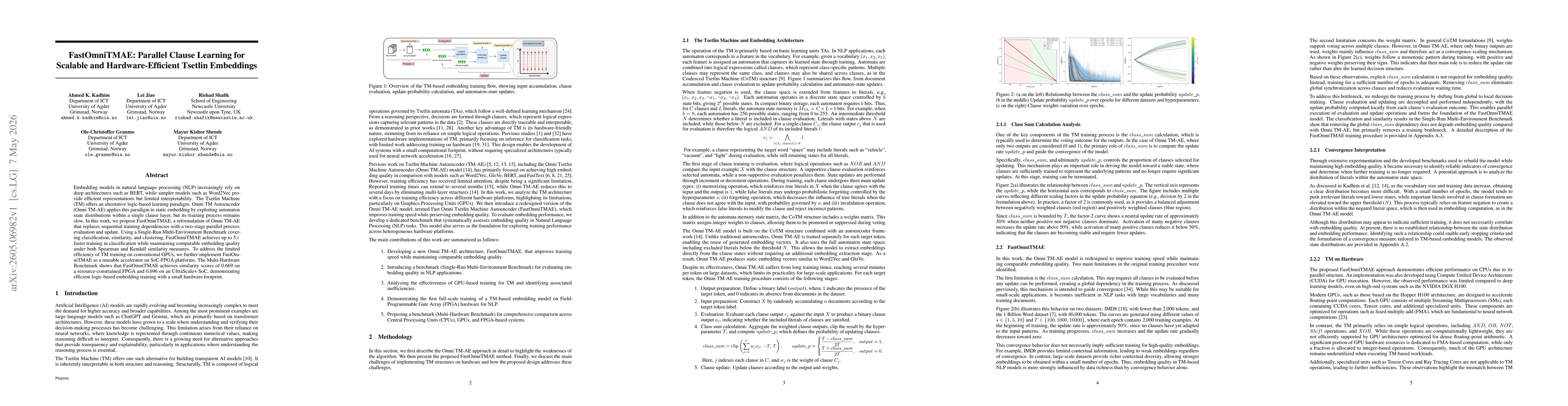 Thumbnail for FastOmniTMAE: Parallel Clause Learning for Scalable and Hardware-Efficient Tsetlin Embeddings