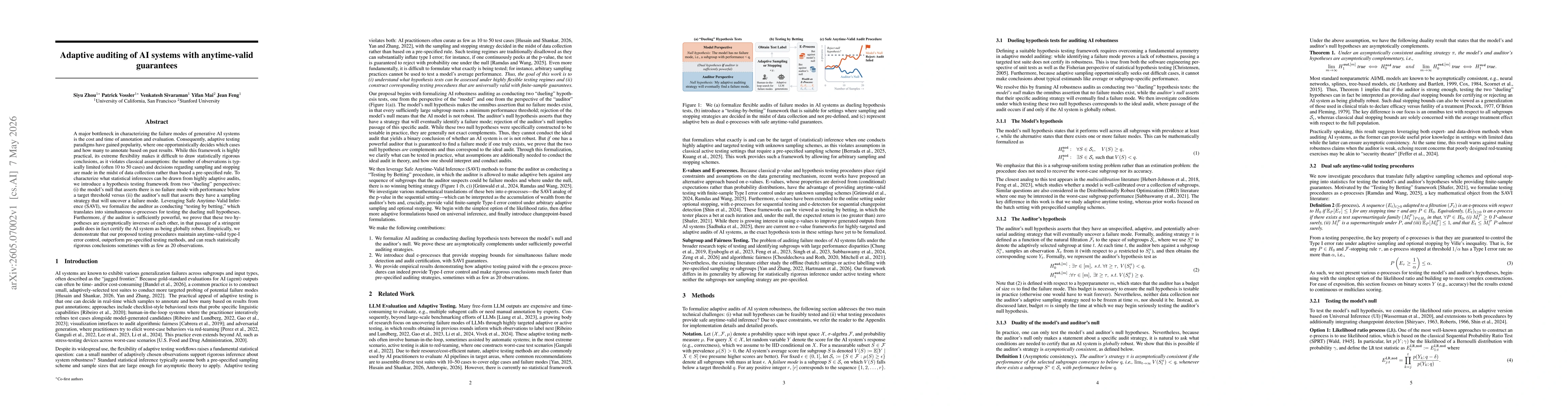 Thumbnail for Adaptive auditing of AI systems with anytime-valid guarantees