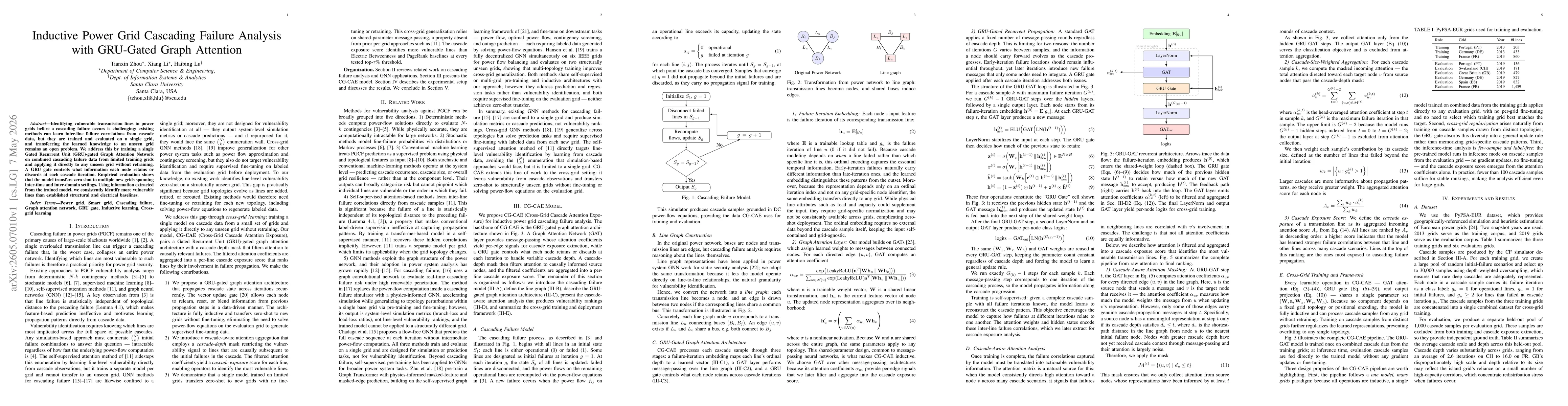 Thumbnail for Inductive Power Grid Cascading Failure Analysis with GRU-Gated Graph Attention