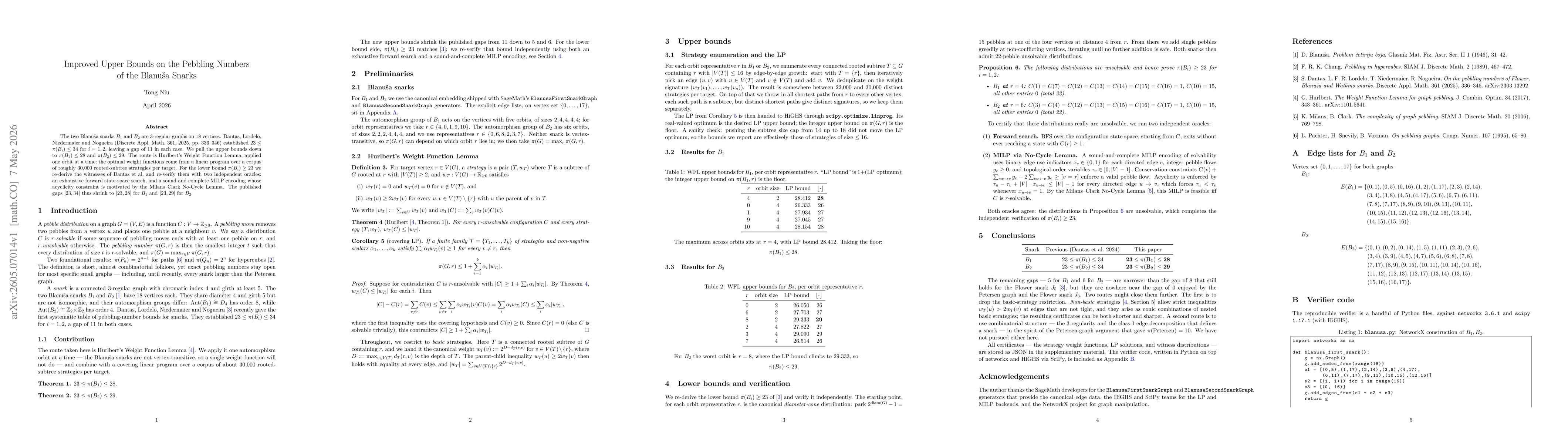 Thumbnail for Improved Upper Bounds on the Pebbling Numbers of the Blanuša Snarks