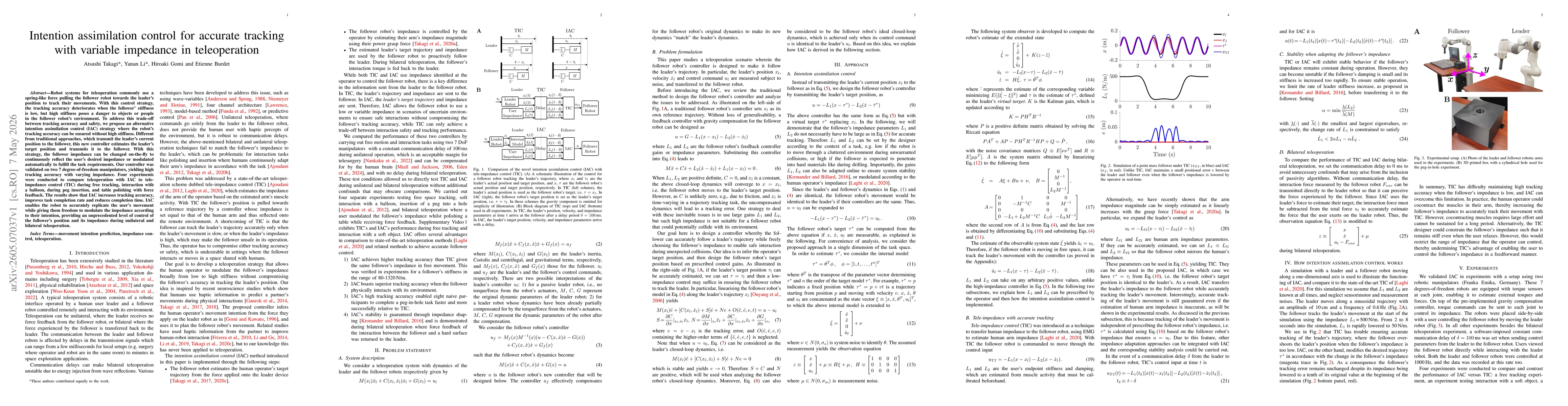 Thumbnail for Intention assimilation control for accurate tracking with variable impedance in teleoperation