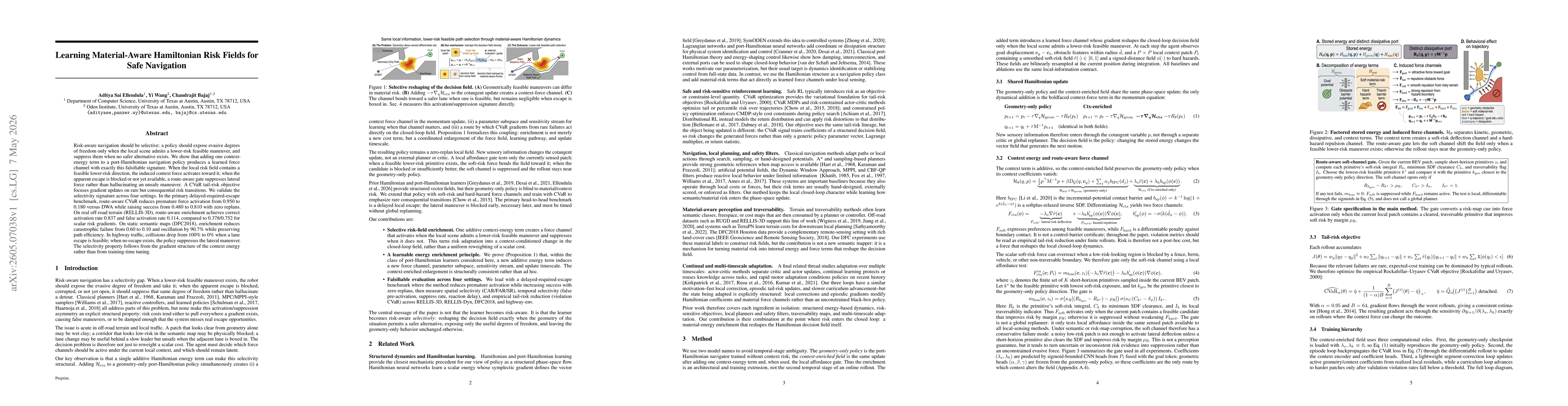 Thumbnail for Learning Material-Aware Hamiltonian Risk Fields for Safe Navigation