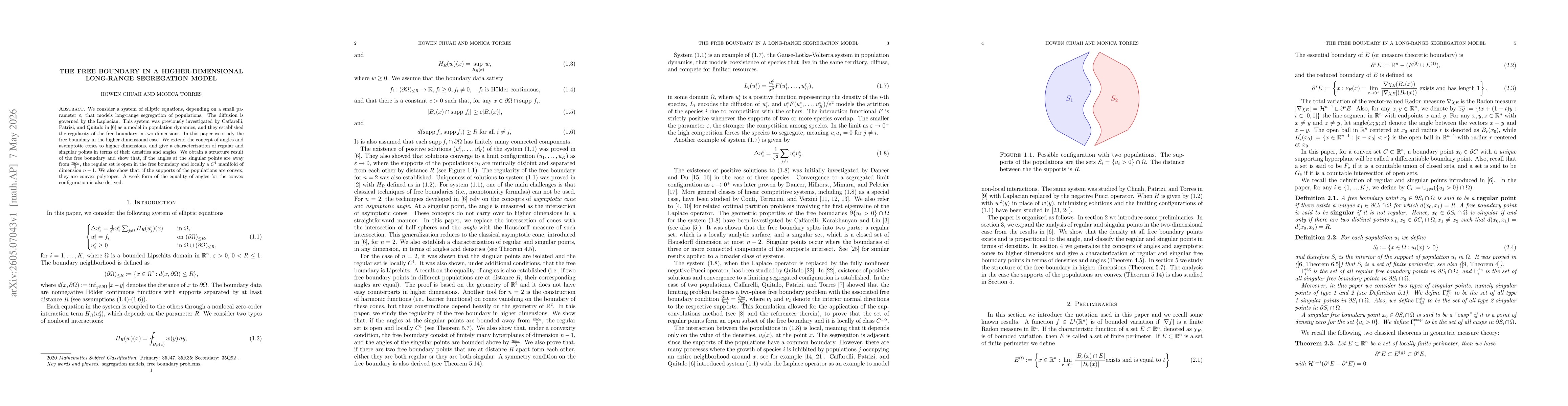Thumbnail for The Free Boundary in a Higher-Dimensional Long-Range Segregation Model
