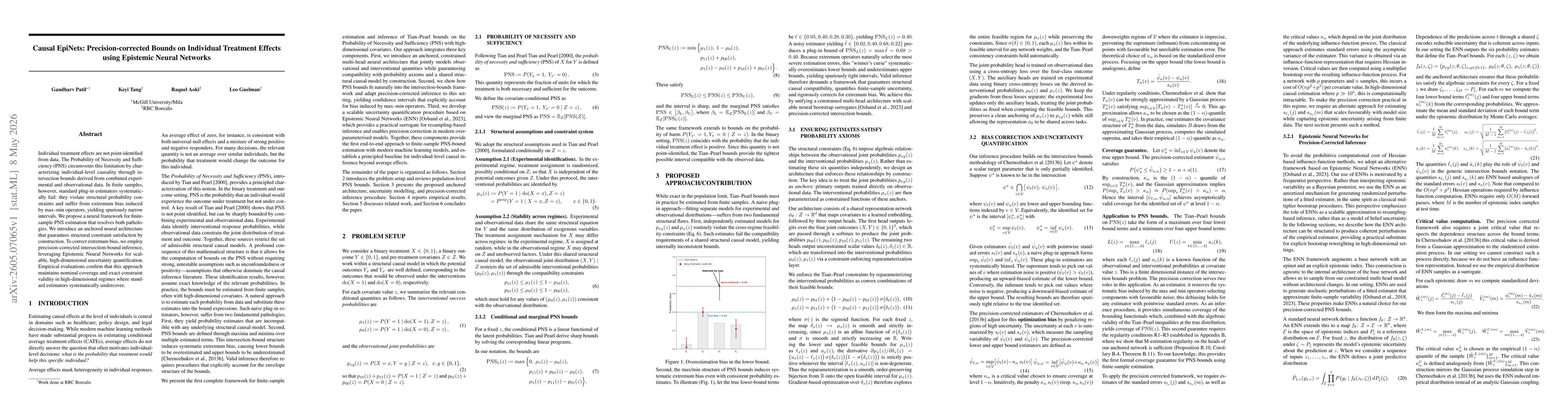 Thumbnail for Causal EpiNets: Precision-corrected Bounds on Individual Treatment Effects using Epistemic Neural Networks