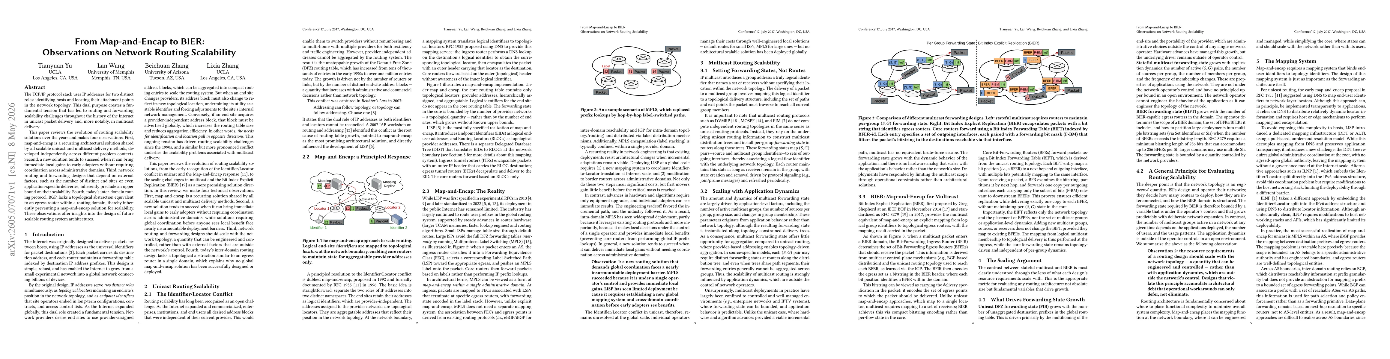 Thumbnail for From Map-and-Encap to BIER: Observations on Network Routing Scalability