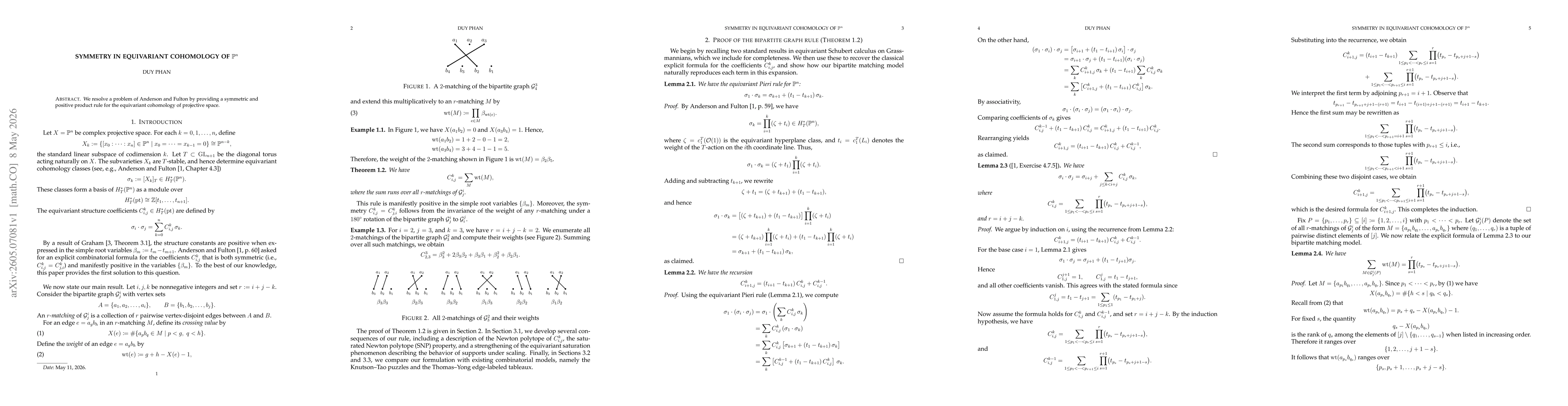 Thumbnail for Symmetry in Equivariant cohomology of $\mathbb{P}^n$