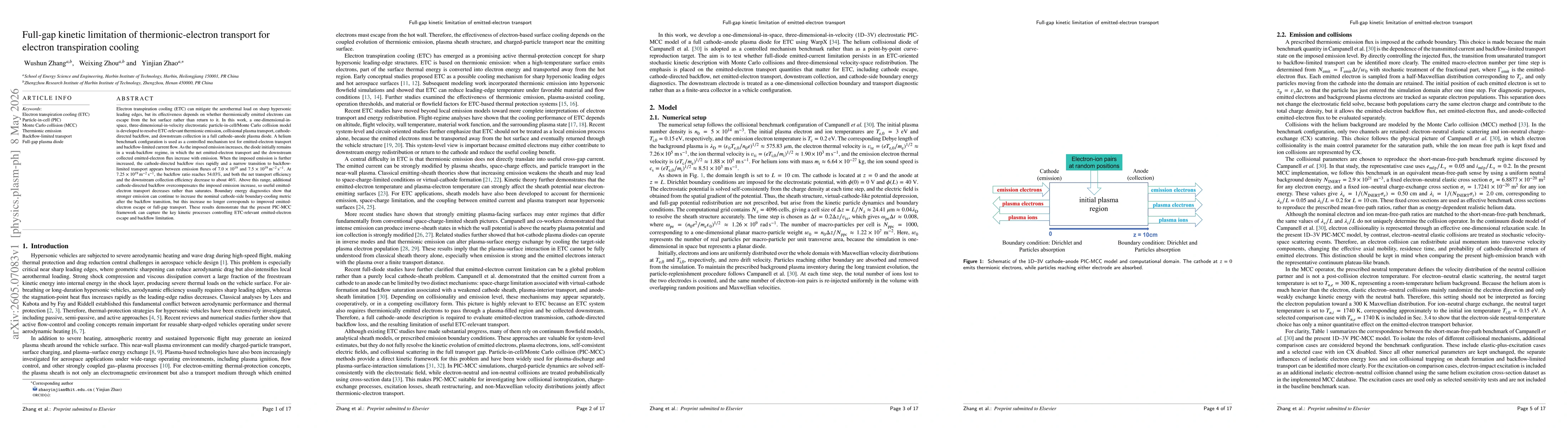 Thumbnail for Full-gap kinetic limitation of thermionic-electron transport for electron transpiration cooling