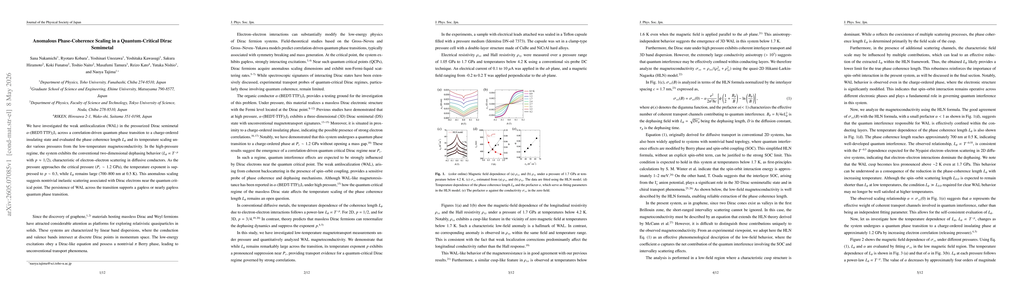Thumbnail for Anomalous Phase-Coherence Scaling in a Quantum-Critical Dirac Semimetal