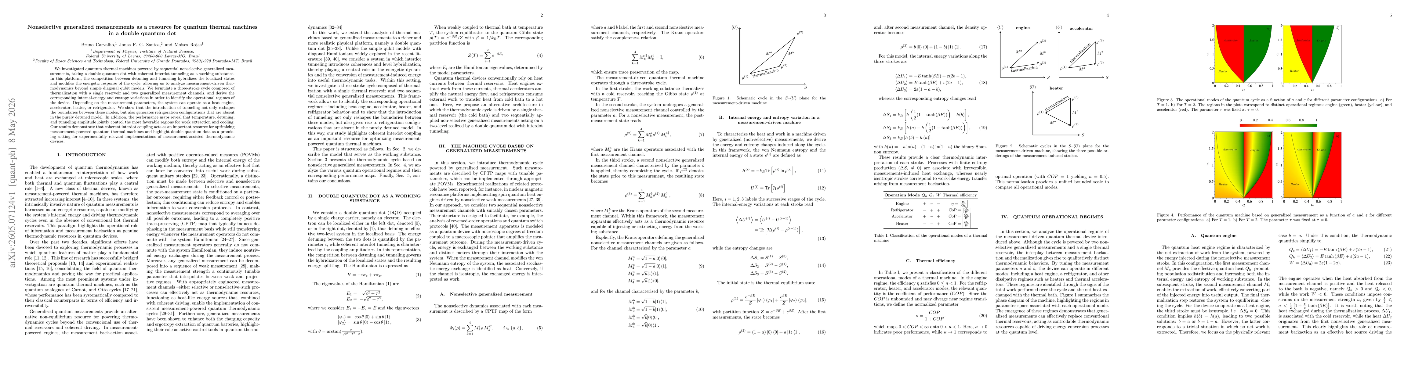 Thumbnail for Nonselective generalized measurements as a resource for quantum thermal machines in a double quantum dot