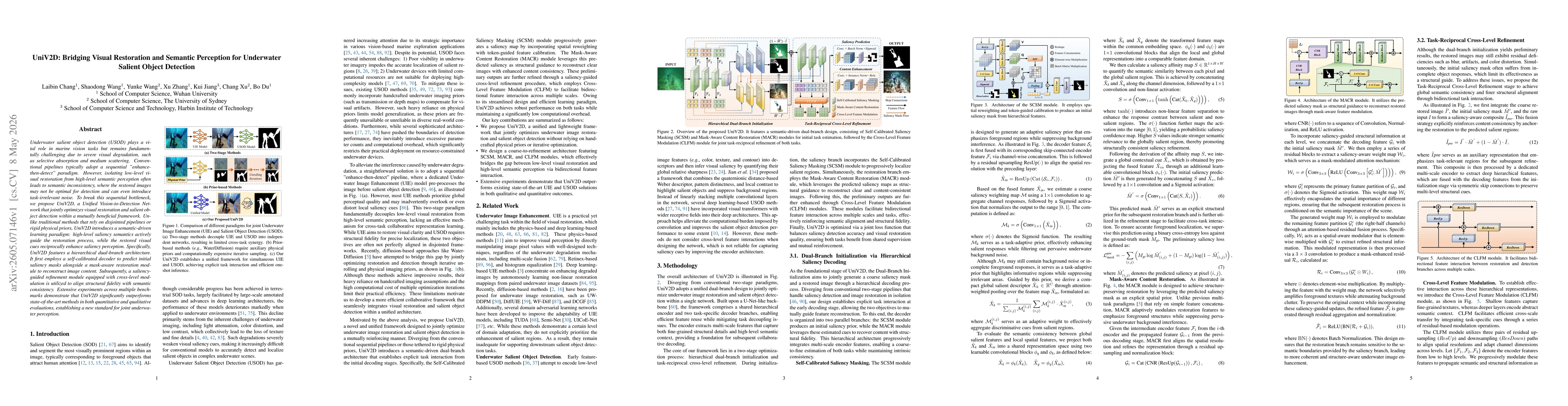Thumbnail for UniV2D: Bridging Visual Restoration and Semantic Perception for Underwater Salient Object Detection