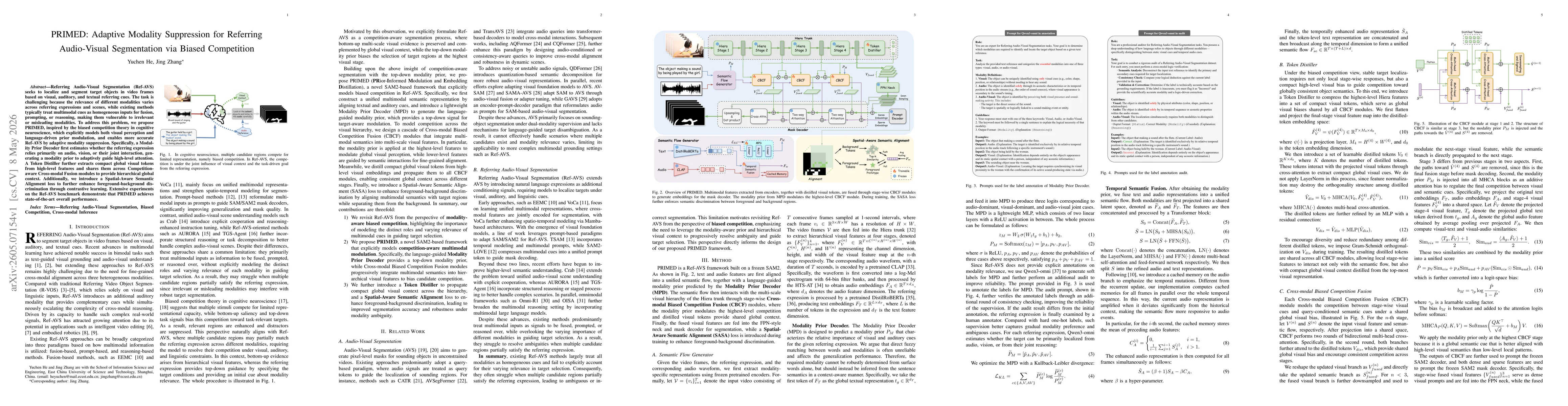 Thumbnail for PRIMED: Adaptive Modality Suppression for Referring Audio-Visual Segmentation via Biased Competition