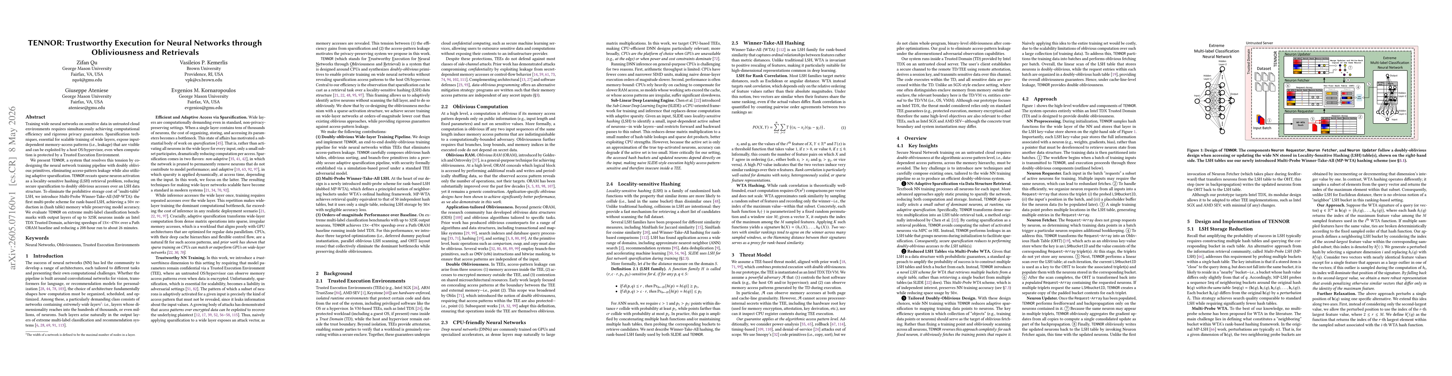 Thumbnail for TENNOR: Trustworthy Execution for Neural Networks through Obliviousness and Retrievals