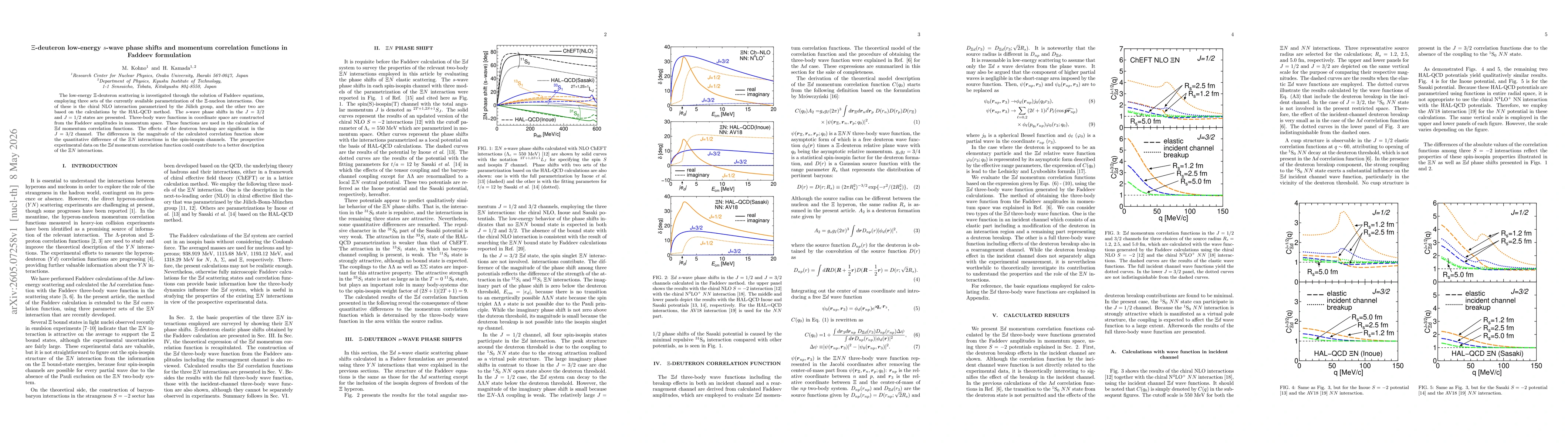 Thumbnail for $Ξ$-deuteron low-energy $s$-wave phase shifts and momentum correlation functions in Faddeev formulation
