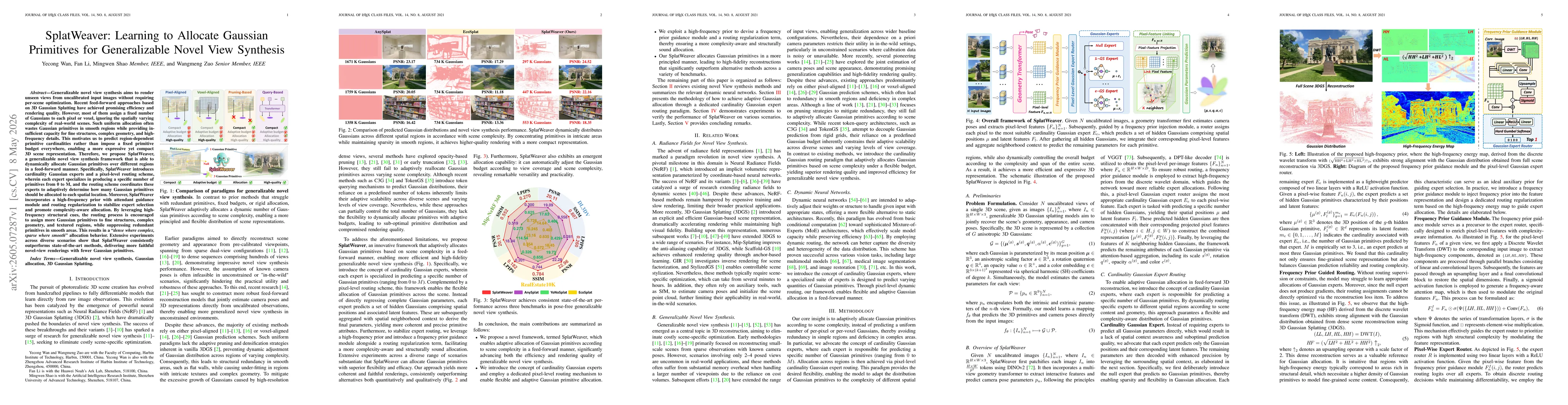Thumbnail for SplatWeaver: Learning to Allocate Gaussian Primitives for Generalizable Novel View Synthesis
