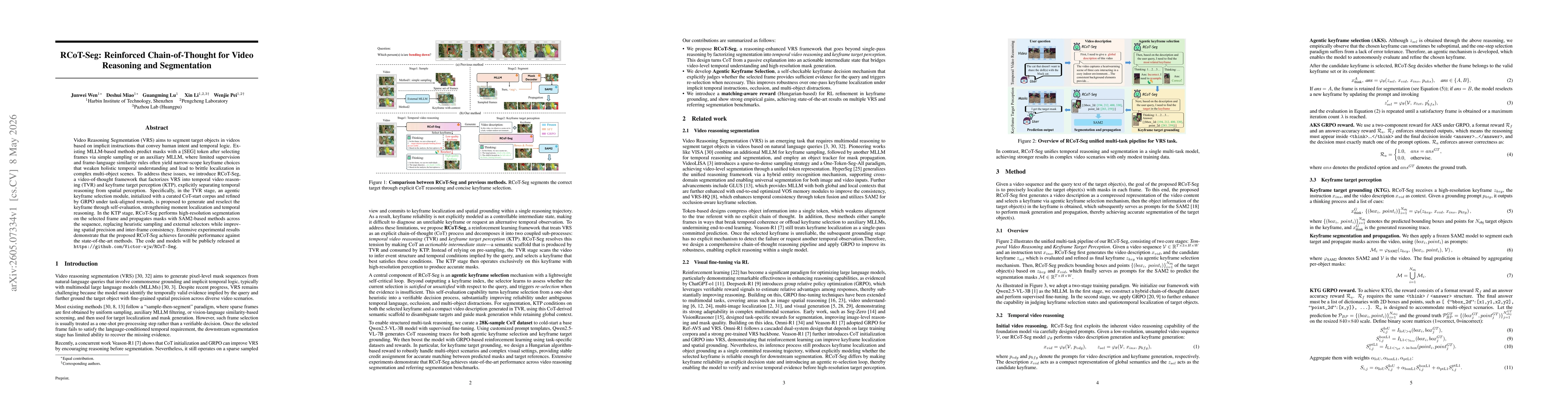 Thumbnail for RCoT-Seg: Reinforced Chain-of-Thought for Video Reasoning and Segmentation