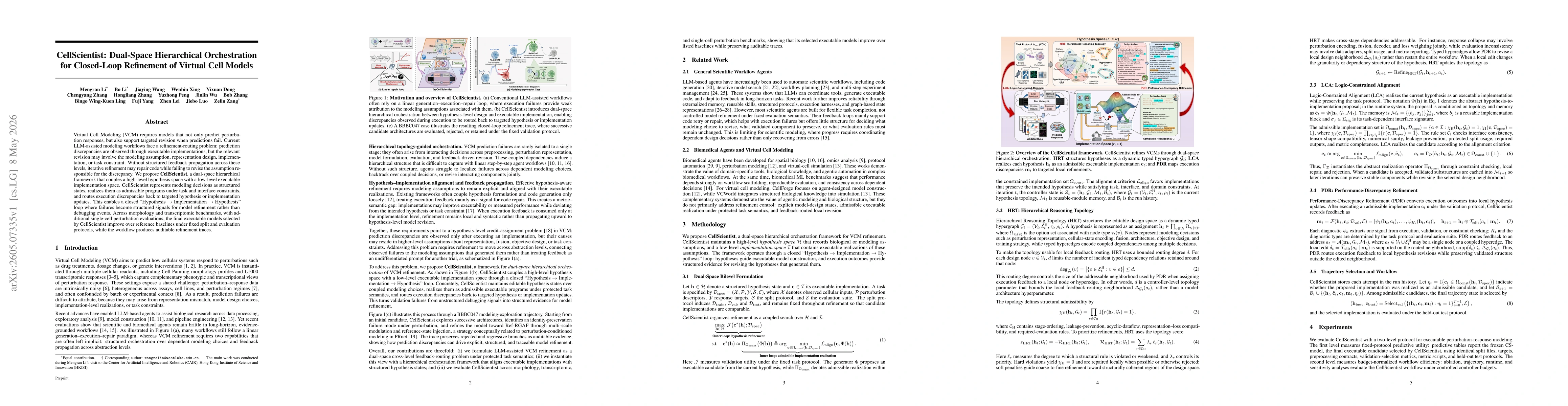 Thumbnail for CellScientist: Dual-Space Hierarchical Orchestration for Closed-Loop Refinement of Virtual Cell Models
