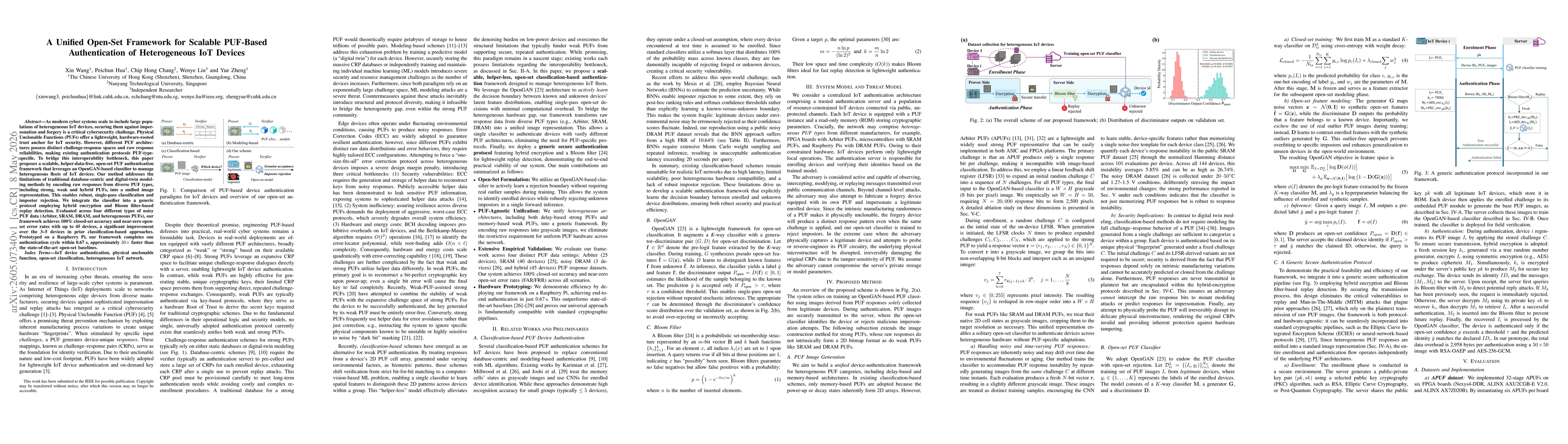Thumbnail for A Unified Open-Set Framework for Scalable PUF-Based Authentication of Heterogeneous IoT Devices