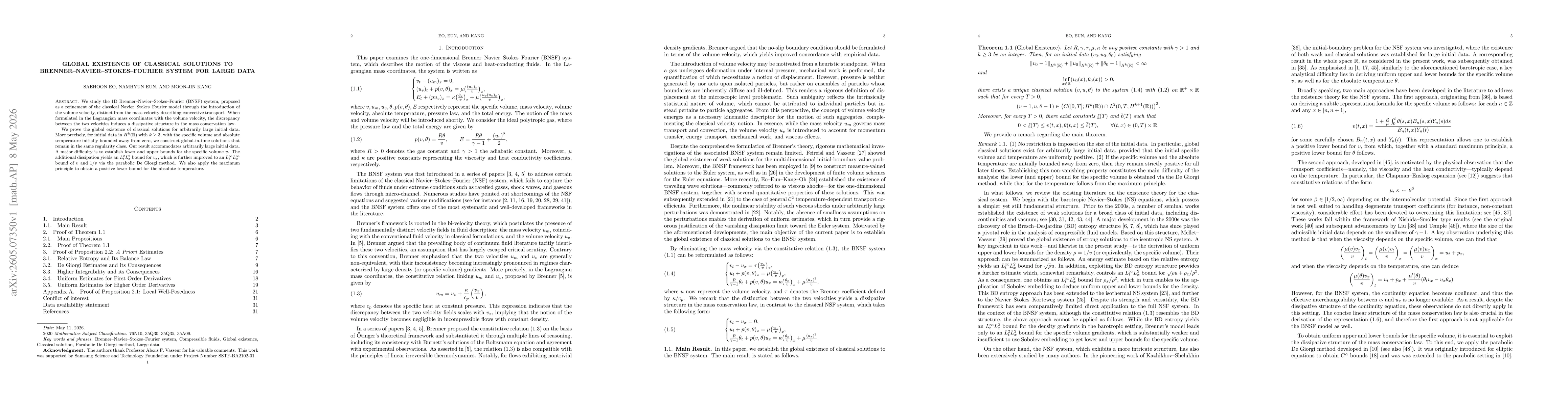 Thumbnail for Global Existence of Classical Solutions to Brenner-Navier-Stokes-Fourier System for Large Data