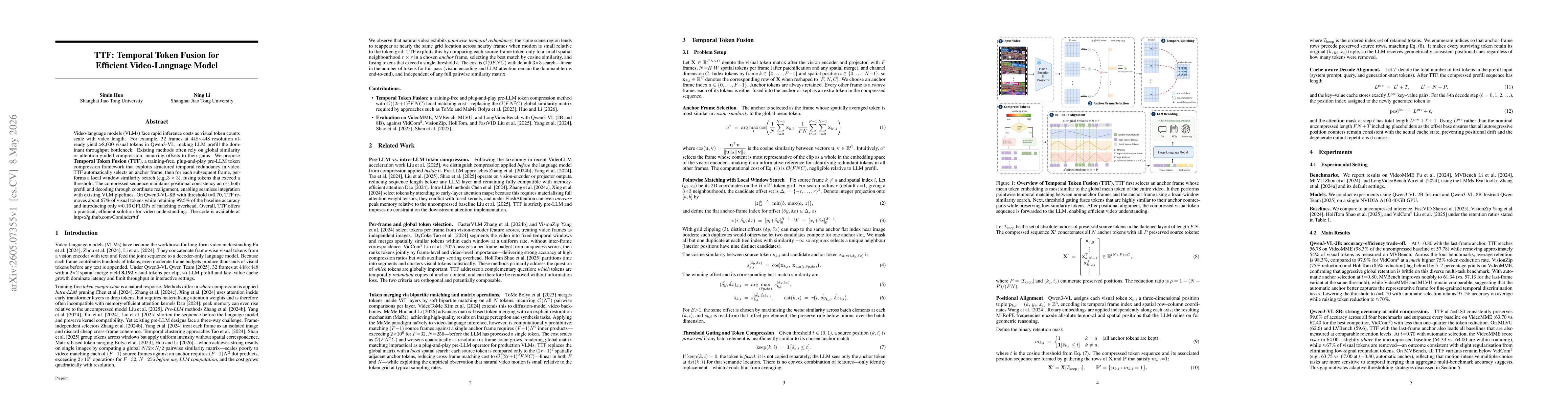 Thumbnail for TTF: Temporal Token Fusion for Efficient Video-Language Model