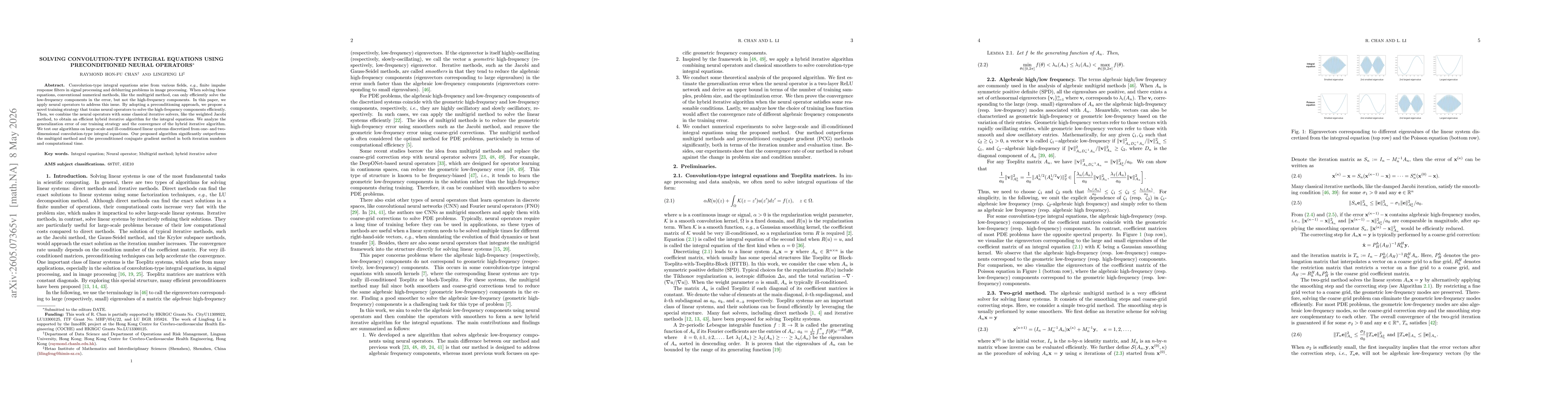 Thumbnail for Solving Convolution-type Integral Equations using Preconditioned Neural Operators