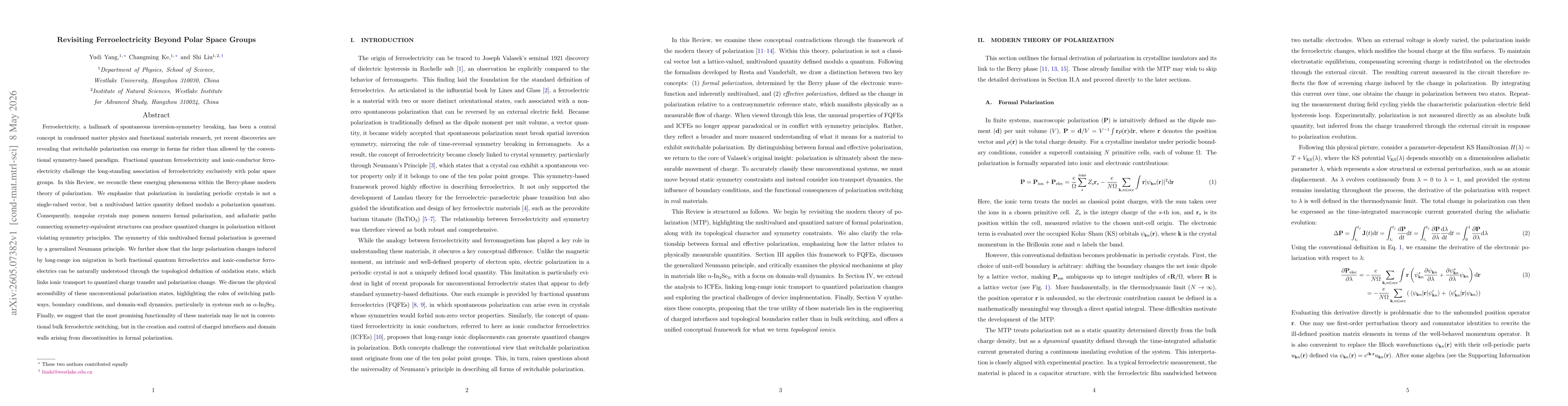 Thumbnail for Revisiting Ferroelectricity Beyond Polar Space Groups