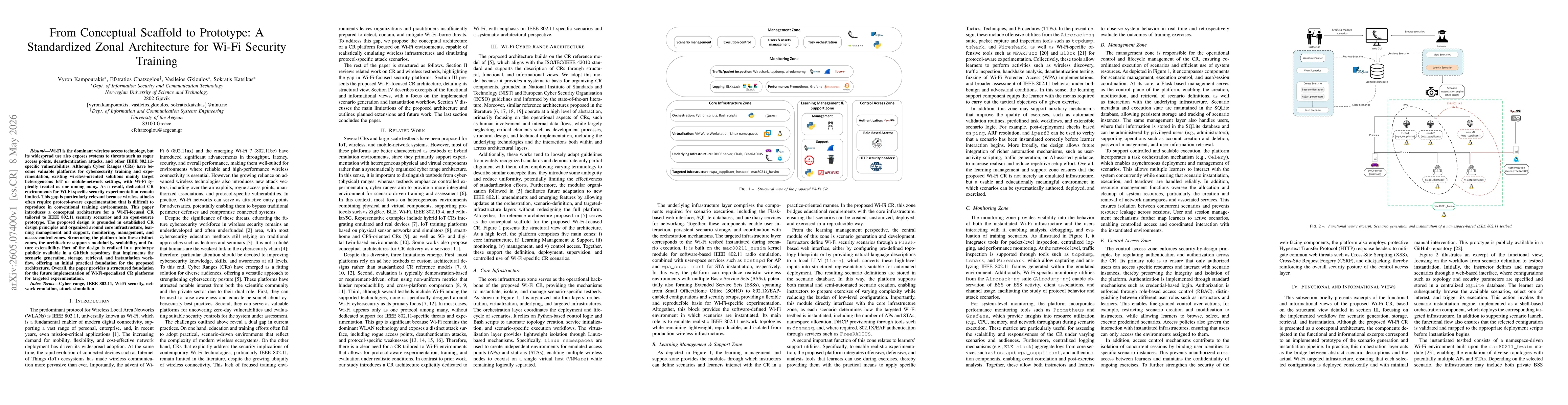 Thumbnail for From Conceptual Scaffold to Prototype: A Standardized Zonal Architecture for Wi-Fi Security Training