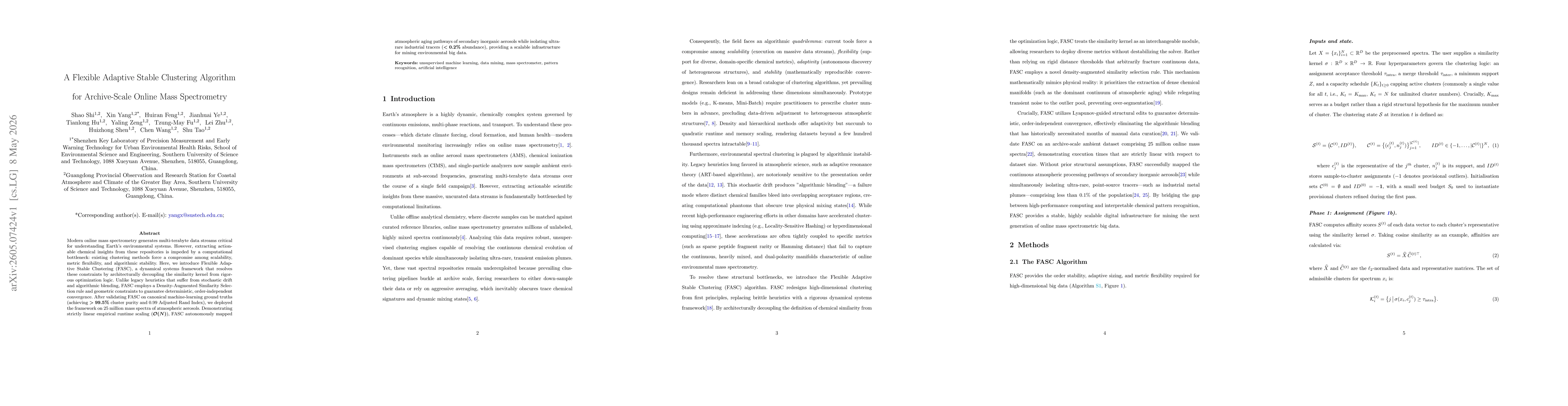 Thumbnail for A Flexible Adaptive Stable Clustering Algorithm for Archive-Scale Online Mass Spectrometry