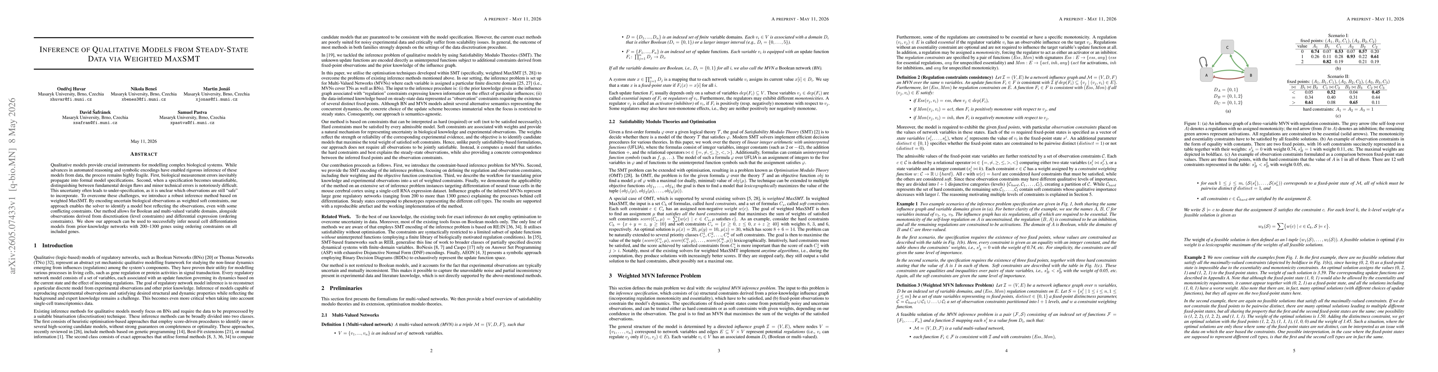 Thumbnail for Inference of Qualitative Models from Steady-State Data via Weighted MaxSMT