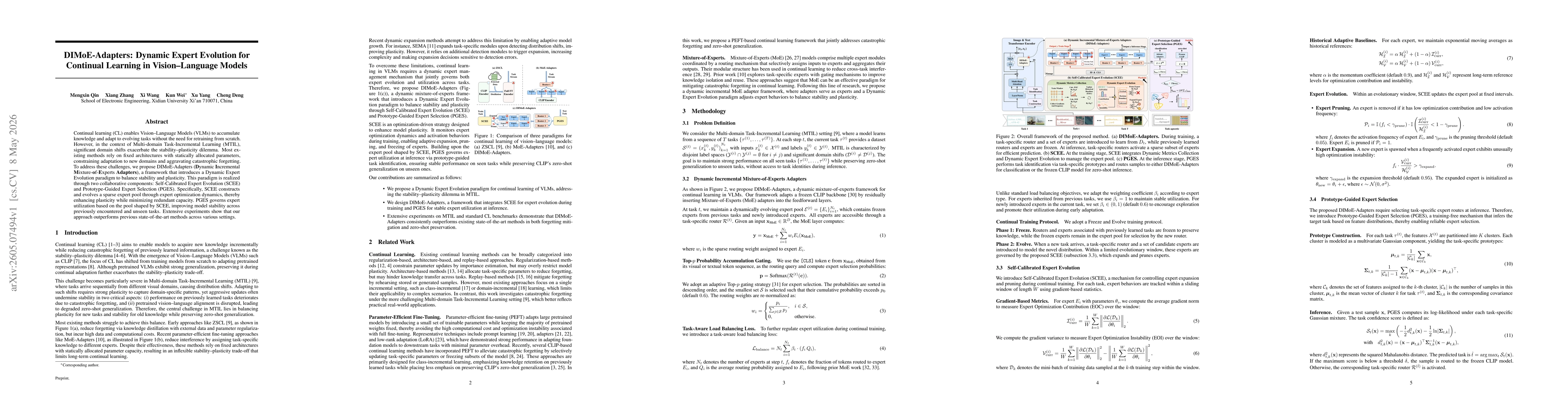 Thumbnail for DIMoE-Adapters: Dynamic Expert Evolution for Continual Learning in Vision-Language Models