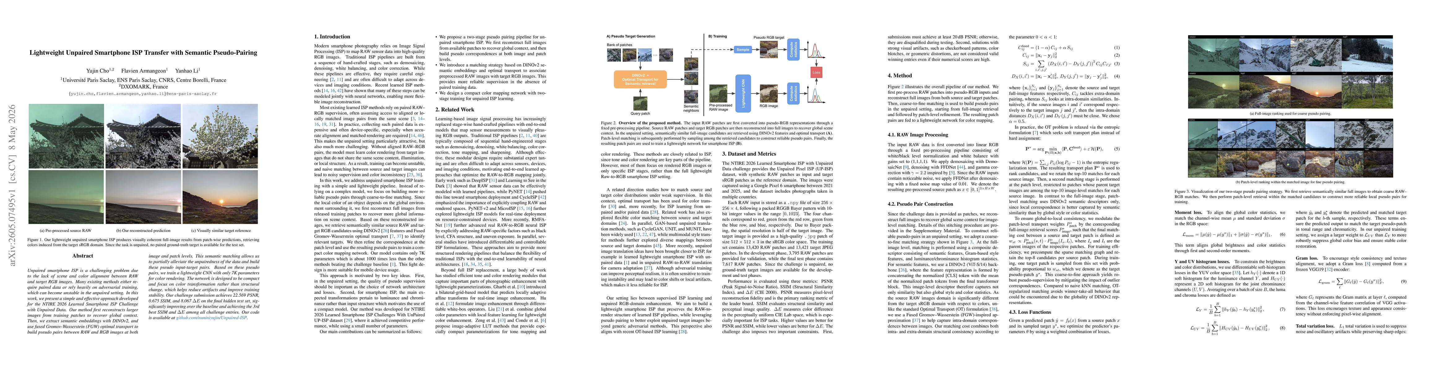 Thumbnail for Lightweight Unpaired Smartphone ISP Transfer with Semantic Pseudo-Pairing