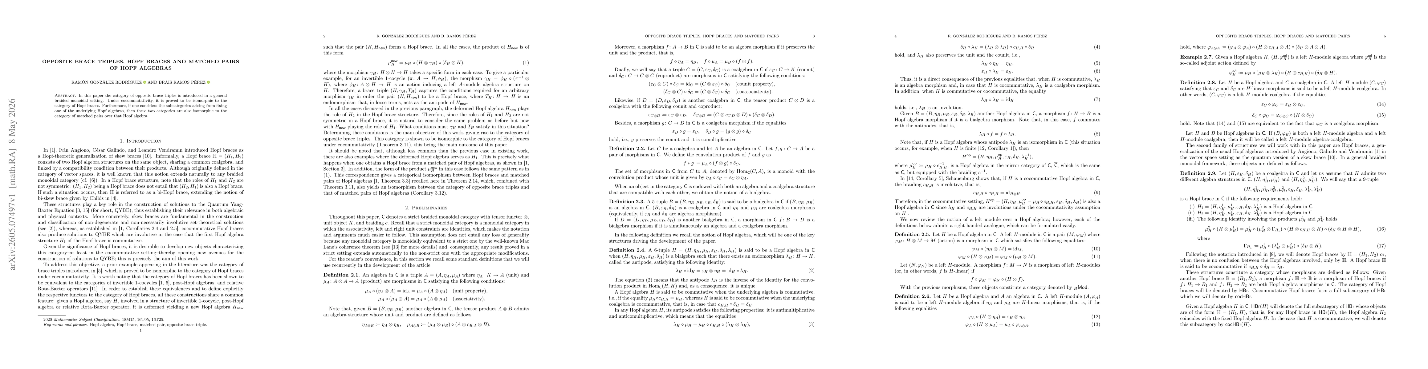 Thumbnail for Opposite brace triples, Hopf braces and matched pairs of Hopf algebras