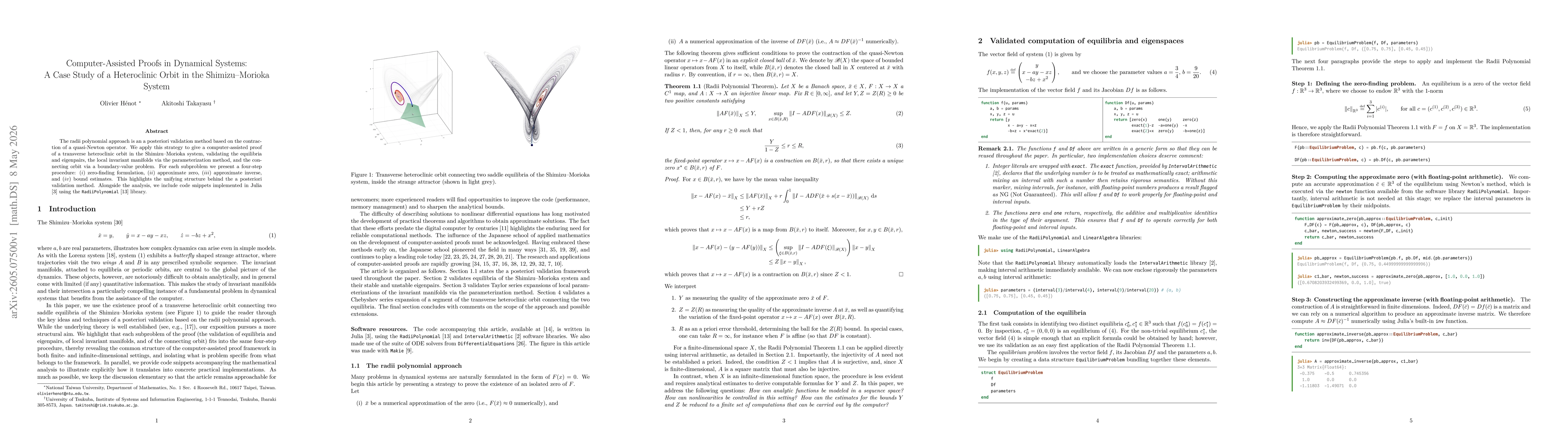 Thumbnail for Computer-Assisted Proofs in Dynamical Systems: A Case Study of a Heteroclinic Orbit in the Shimizu--Morioka System