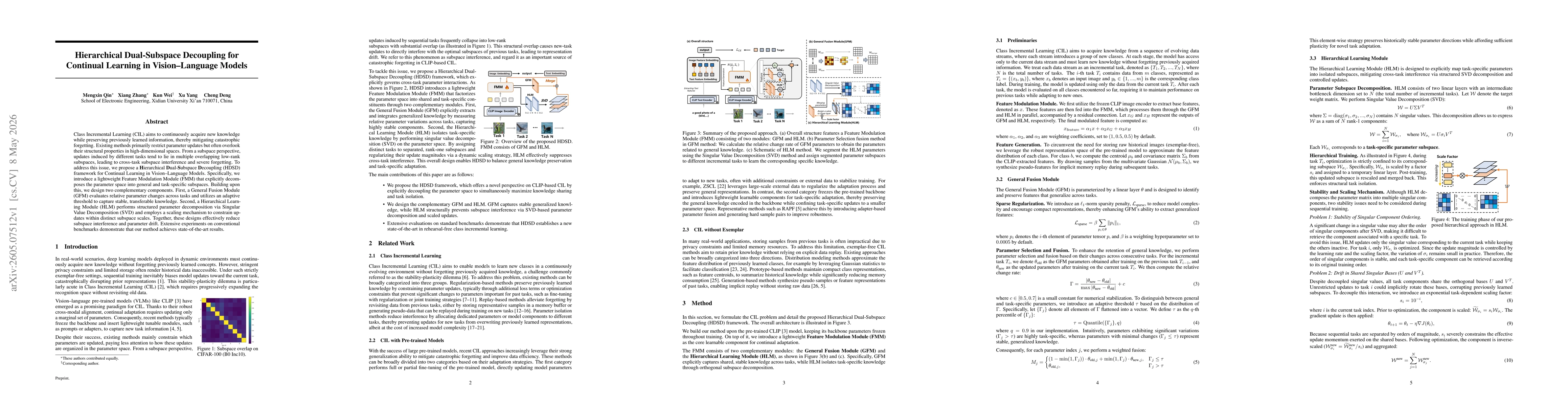Thumbnail for Hierarchical Dual-Subspace Decoupling for Continual Learning in Vision-Language Models