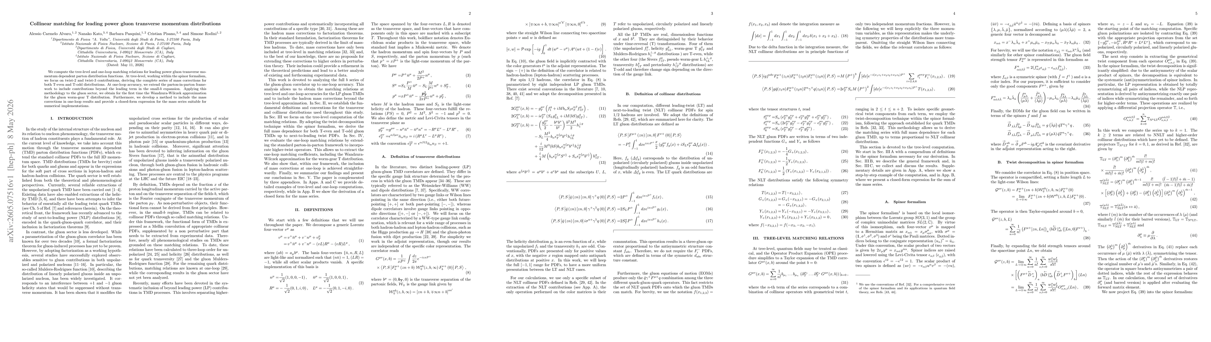 Thumbnail for Collinear matching for leading power gluon transverse momentum distributions