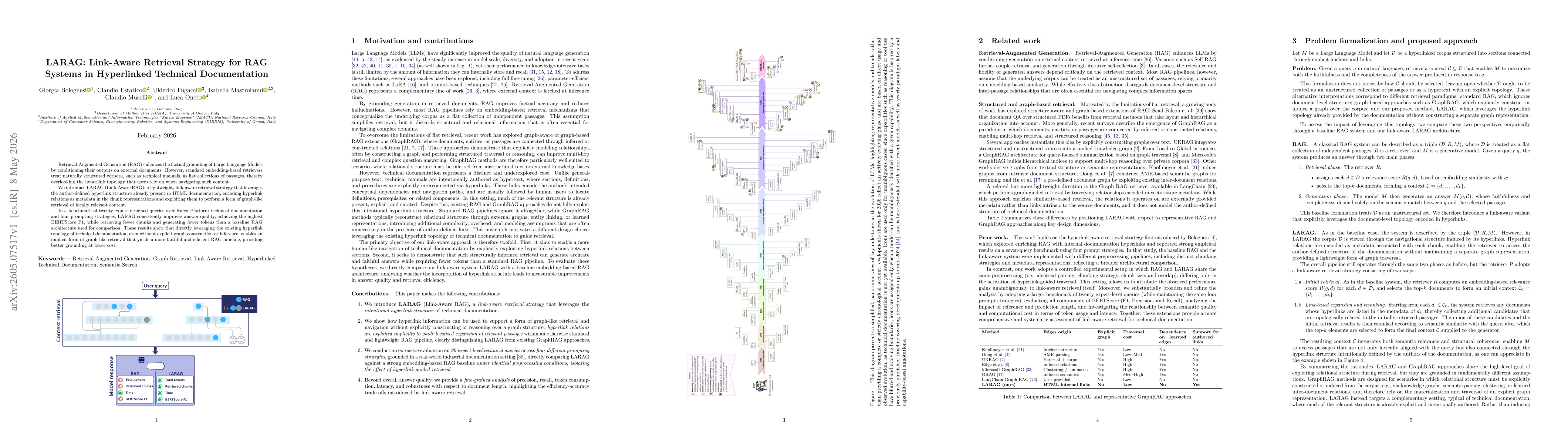 Thumbnail for LARAG: Link-Aware Retrieval Strategy for RAG Systems in Hyperlinked Technical Documentation