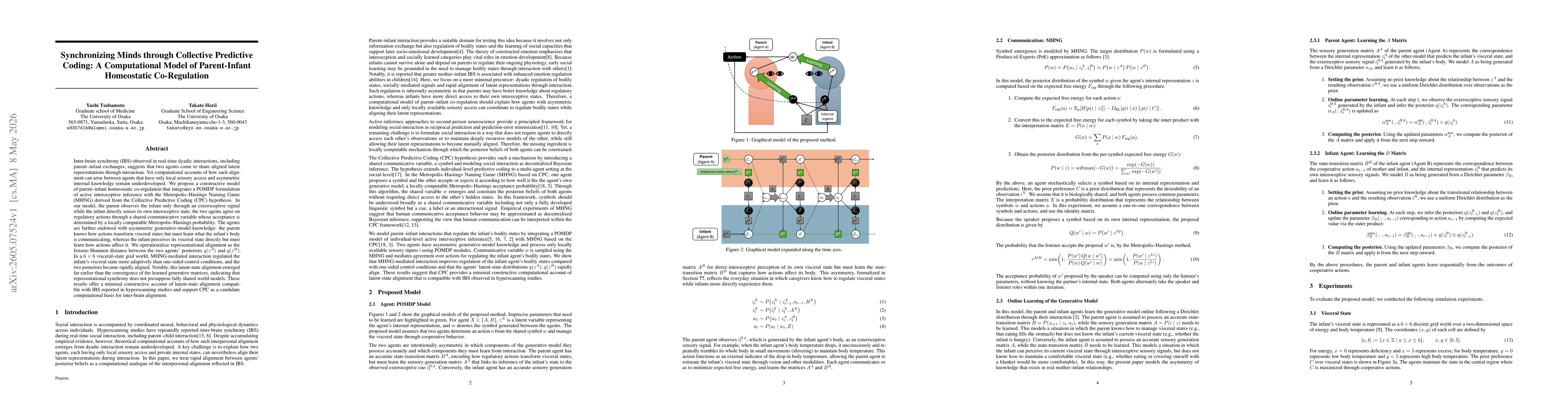 Thumbnail for Dynamic Latent-Belief Synchrony through Collective Predictive Coding: A Computational Model of Parent--Infant Homeostatic Co-Regulation