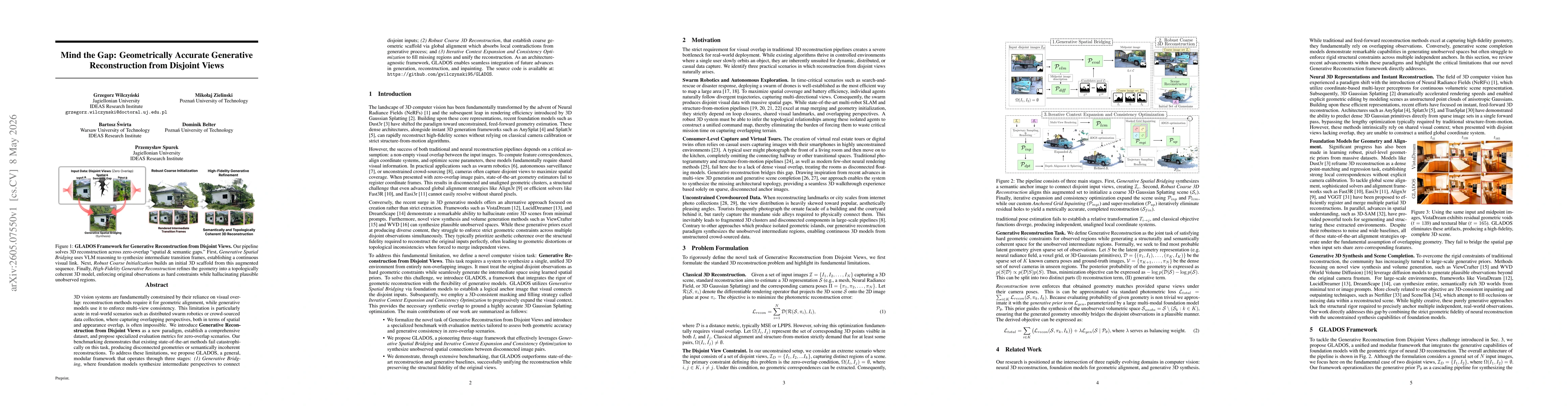 Thumbnail for Mind the Gap: Geometrically Accurate Generative Reconstruction from Disjoint Views